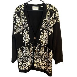 Vintage Marisa Christina Cardigan Sweater Embroidered Size Large